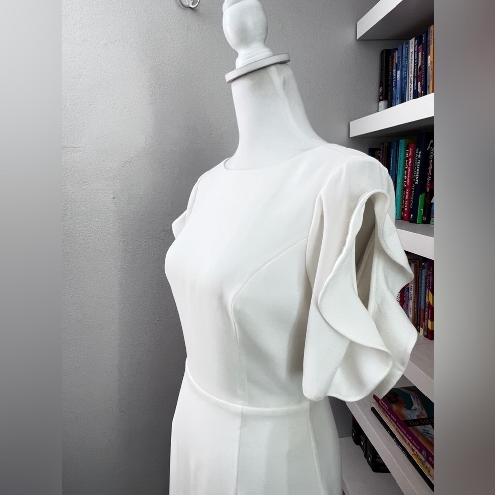 Sachin & Babi Harper Dress Off White Crepe Flutter Mini Dress size 2 - Picture 6 of 15